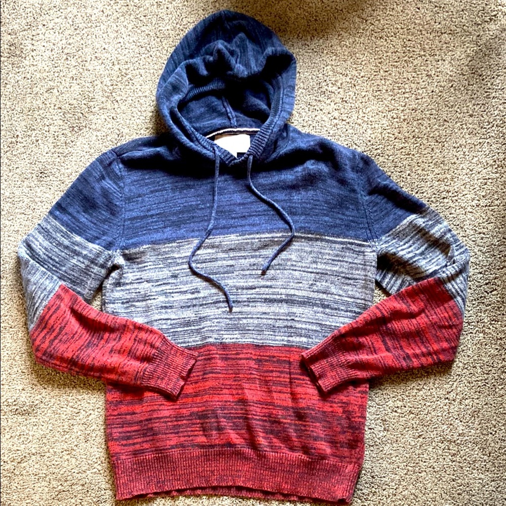 Sun & Stone mens Colorblock Hoodie Sweater Sz M